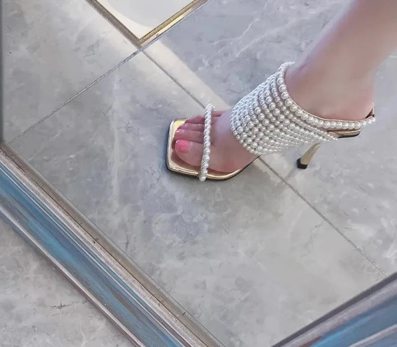 Elegant Spring Pearl Sandals
