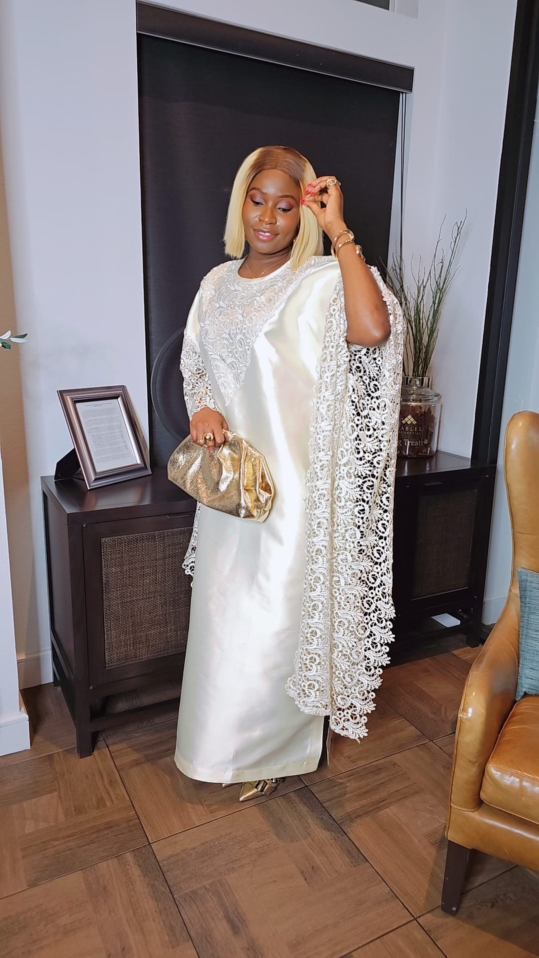 Unni Laser cut Kaftan Boubou Dress